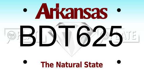 BDT625 Arkansas License Plate