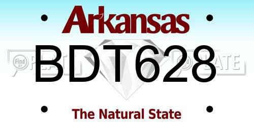 BDT628 Arkansas License Plate