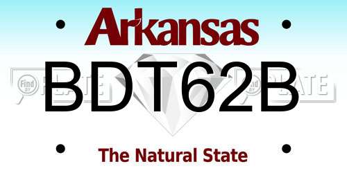BDT62B Arkansas License Plate