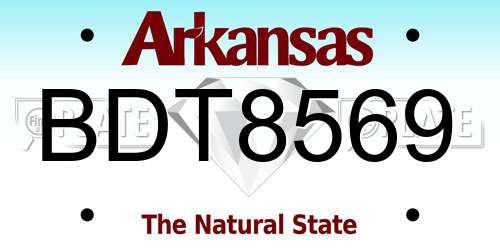 BDT8569 Arkansas License Plate
