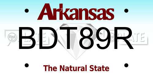 BDT89R Arkansas License Plate