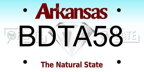 BDTA58 Arkansas License Plate