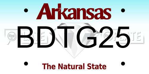 BDTG25 Arkansas License Plate