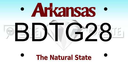 BDTG28 Arkansas License Plate