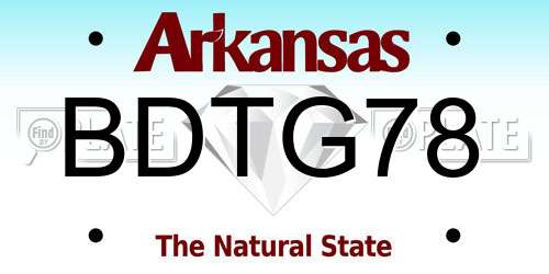BDTG78 Arkansas License Plate