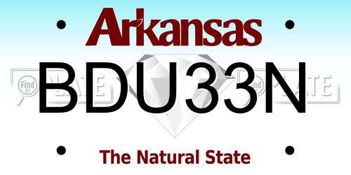 BDU33N Arkansas License Plate