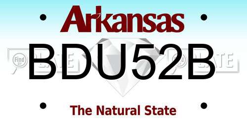 BDU52B Arkansas License Plate