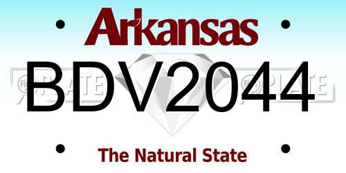 BDV2044 Arkansas License Plate