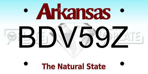 BDV59Z Arkansas License Plate