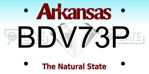 BDV73P Arkansas License Plate