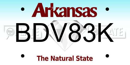 BDV83K Arkansas License Plate