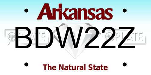 BDW22Z Arkansas License Plate