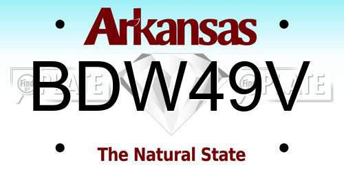 BDW49V Arkansas License Plate