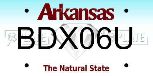 BDX06U Arkansas License Plate