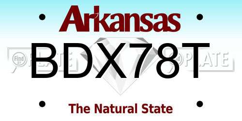 BDX78T Arkansas License Plate