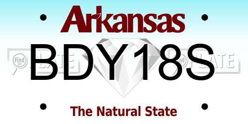 BDY18S Arkansas License Plate