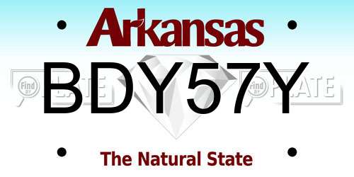 BDY57Y Arkansas License Plate