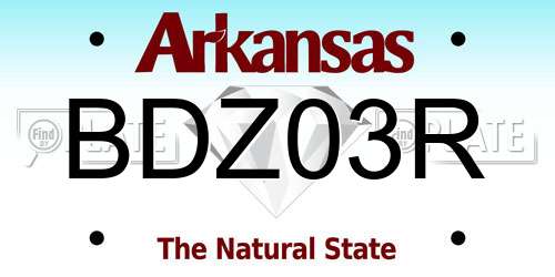 BDZ03R Arkansas License Plate