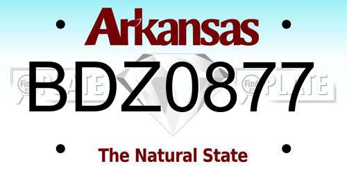 BDZ0877 Arkansas License Plate