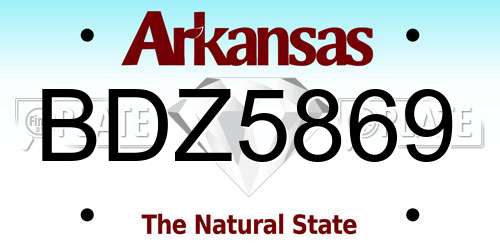 BDZ5869 Arkansas License Plate