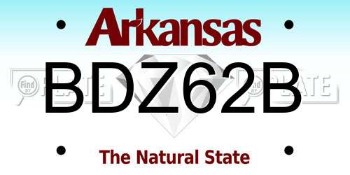 BDZ62B Arkansas License Plate