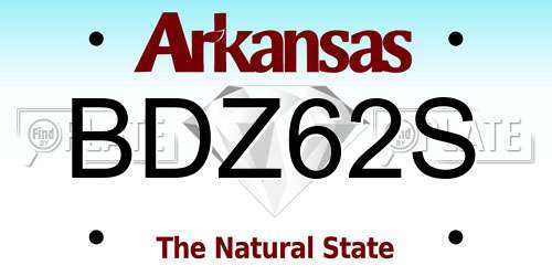 BDZ62S Arkansas License Plate
