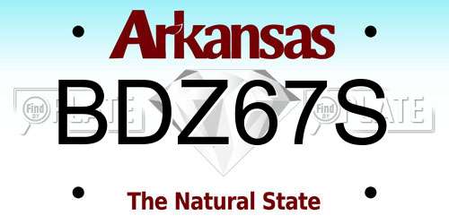 BDZ67S Arkansas License Plate