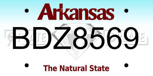 BDZ8569 Arkansas License Plate
