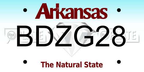 BDZG28 Arkansas License Plate