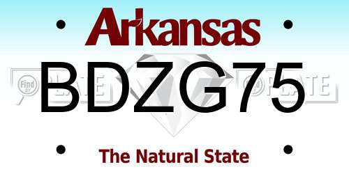 BDZG75 Arkansas License Plate