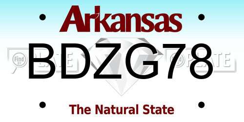 BDZG78 Arkansas License Plate