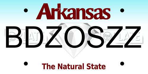 BDZOSZZ Arkansas License Plate