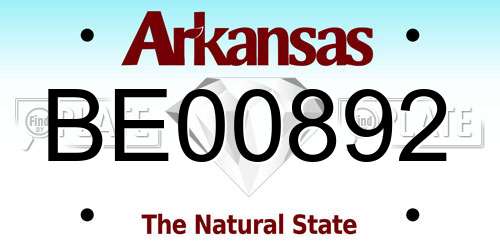 BE00892 Arkansas License Plate