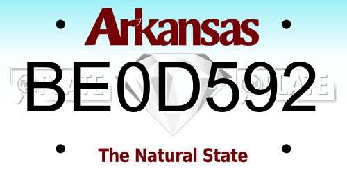 BE0D592 Arkansas License Plate