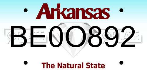 BE0O892 Arkansas License Plate