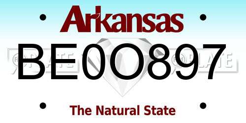 BE0O897 Arkansas License Plate