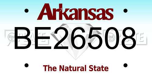 BE26508 Arkansas License Plate