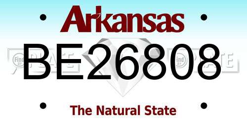 BE26808 Arkansas License Plate