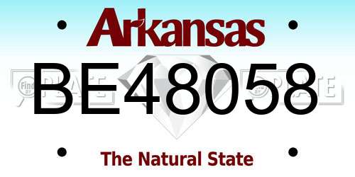 BE48058 Arkansas License Plate