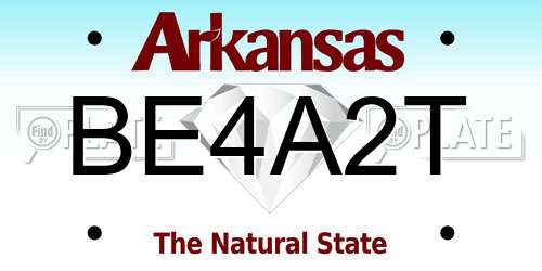 BE4A2T Arkansas License Plate