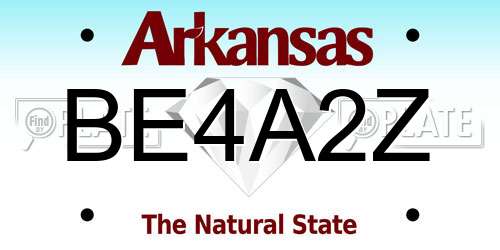 BE4A2Z Arkansas License Plate