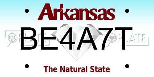 BE4A7T Arkansas License Plate