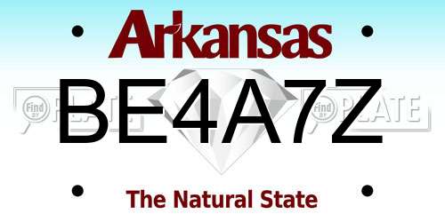 BE4A7Z Arkansas License Plate
