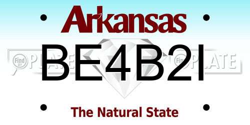 BE4B2I Arkansas License Plate