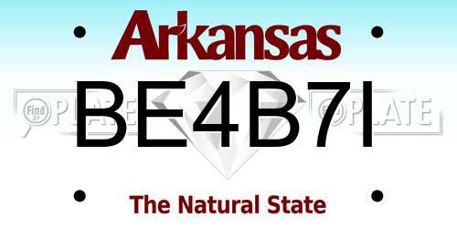 BE4B7I Arkansas License Plate