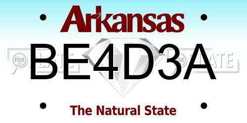 BE4D3A Arkansas License Plate