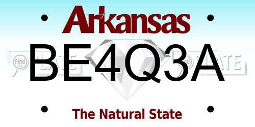 BE4Q3A Arkansas License Plate
