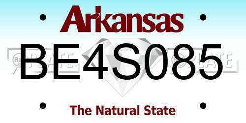 BE4S085 Arkansas License Plate