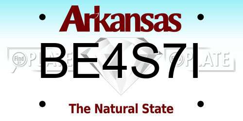 BE4S7I Arkansas License Plate