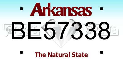 BE57338 Arkansas License Plate